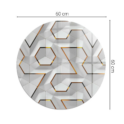 Protecție sub sobă rotundă Geometrický 3D vzor
