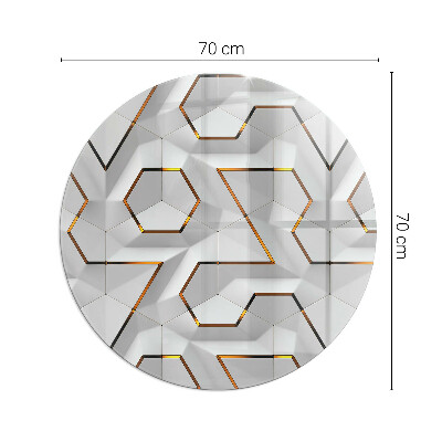 Protecție sub sobă rotundă Geometrický 3D vzor