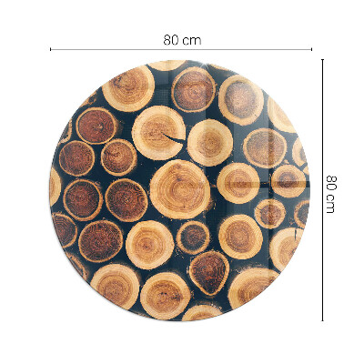 Sticlă securizată protecție sub sobă rotundă Krabica s rezaným drevom
