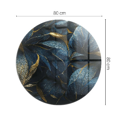 Sticlă securizată protecție sub sobă rotundă Elegantná textúra listov