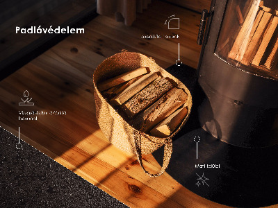 Protecție sub sobă dreptunghiulară neagră din metal