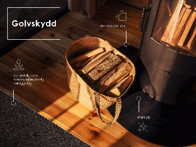 Protecție sub sobă dreptunghiulară neagră din metal