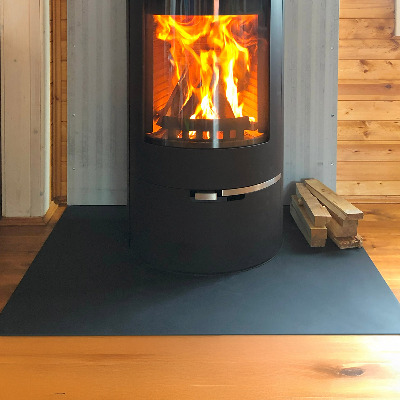 Protecție sub sobă dreptunghiulară neagră din metal