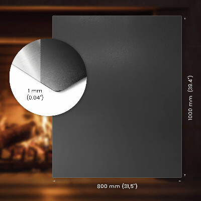 Protecție sub sobă dreptunghiulară neagră din metal