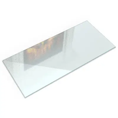 Sticlă sub șemineu semitransparentă de formă dreptunghiulară