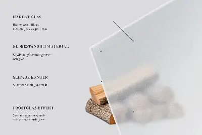 Sticlă sub șemineu semitransparentă de formă dreptunghiulară