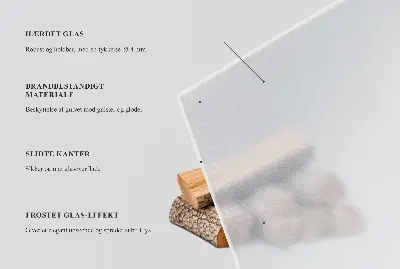 Sticlă sub șemineu semitransparentă de formă dreptunghiulară