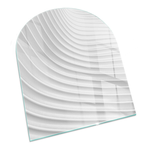 Sticlă sub șemineu semi-oval Valuri de linii delicate