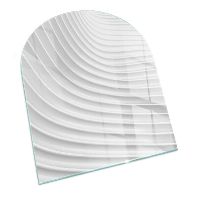 Sticlă sub șemineu semi-oval Valuri de linii delicate