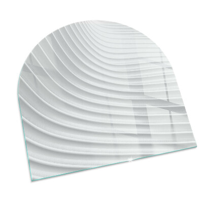 Sticlă sub șemineu semi-oval Valuri de linii delicate