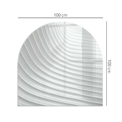 Sticlă sub șemineu semi-oval Valuri de linii delicate