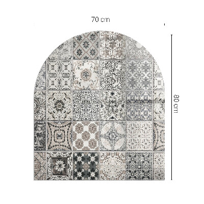 Sticlă sub șemineu semi-oval Modele decorative de plăci