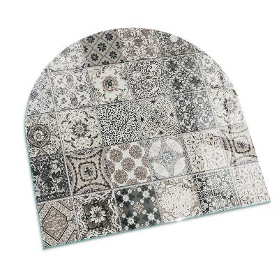 Sticlă sub șemineu semi-oval Modele decorative de plăci