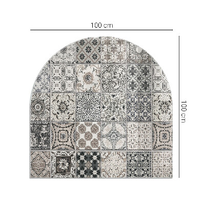 Sticlă sub șemineu semi-oval Modele decorative de plăci