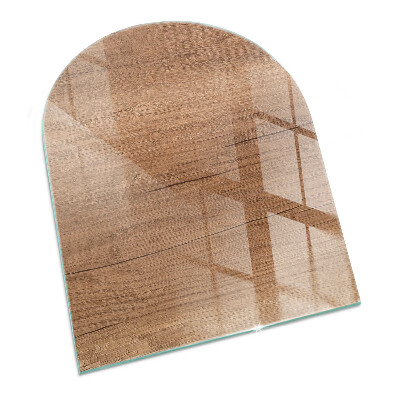 Sticlă sub șemineu semi-oval Model natural din lemn