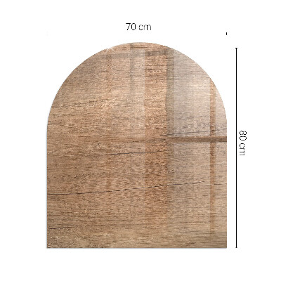 Sticlă sub șemineu semi-oval Model natural din lemn