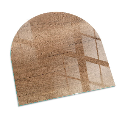 Sticlă sub șemineu semi-oval Model natural din lemn