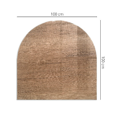 Sticlă sub șemineu semi-oval Model natural din lemn