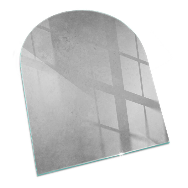 Sticlă sub șemineu semi-oval Textură de beton cu efect