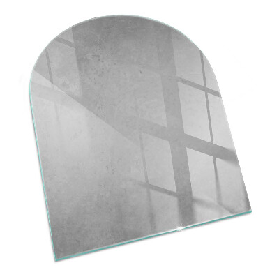Sticlă sub șemineu semi-oval Textură de beton cu efect