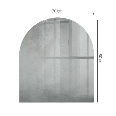 Sticlă sub șemineu semi-oval Textură de beton cu efect
