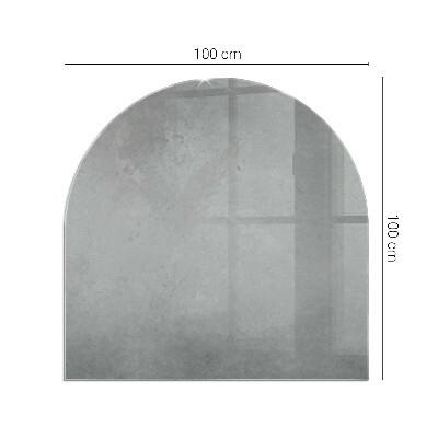 Sticlă sub șemineu semi-oval Textură de beton cu efect