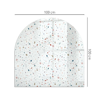 Sticlă sub șemineu semi-oval Model cu forme mici