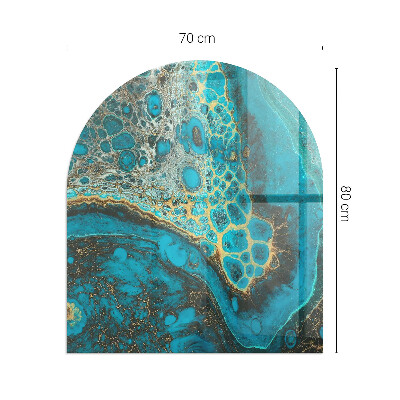 Protecție sub sobă semi-ovală Model organic abstract