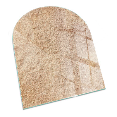 Sticlă sub șemineu semi-oval Textură de piatră naturală