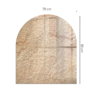 Sticlă sub șemineu semi-oval Textură de piatră naturală