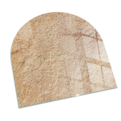 Sticlă sub șemineu semi-oval Textură de piatră naturală
