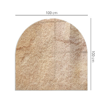 Sticlă sub șemineu semi-oval Textură de piatră naturală