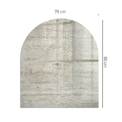 Sticlă sub șemineu semi-oval Textură de lemn deschis la culoare