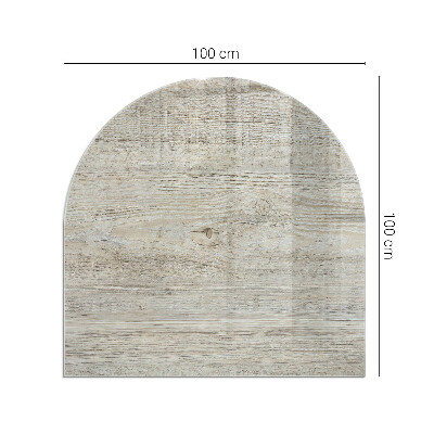 Sticlă sub șemineu semi-oval Textură de lemn deschis la culoare