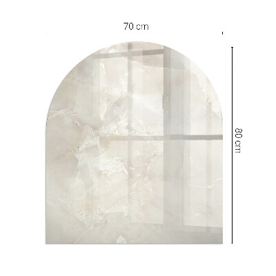 Sticlă sub șemineu semi-oval Model natural de marmură