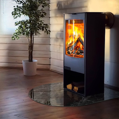 Protecție sub sobă semi-ovală Model elegant de marmură