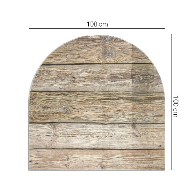 Sticlă sub șemineu semi-oval Textură de scândură de lemn