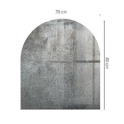 Sticlă sub șemineu semi-oval Textură brută a suprafeței
