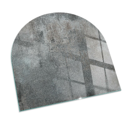 Sticlă sub șemineu semi-oval Textură brută a suprafeței