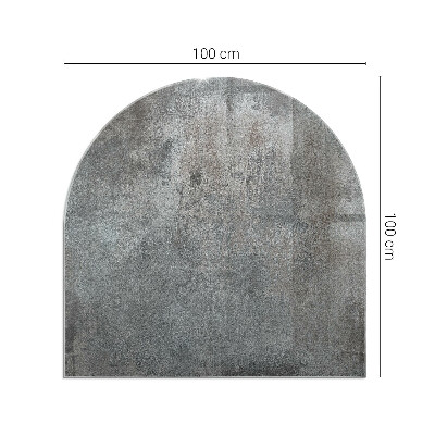 Sticlă sub șemineu semi-oval Textură brută a suprafeței