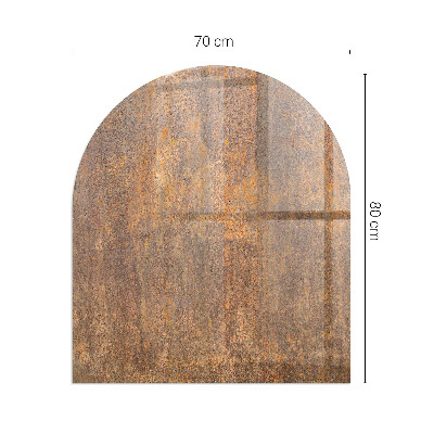 Protecție sub sobă semi-ovală Textură de rugină pe metal