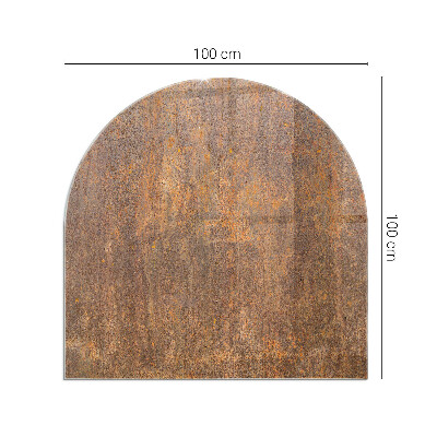Protecție sub sobă semi-ovală Textură de rugină pe metal