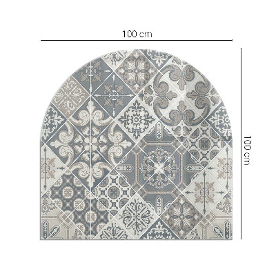 Protecție sub sobă semi-ovală Model decorativ de mozaic