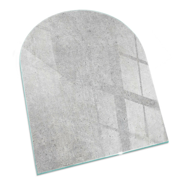 Sticlă sub șemineu semi-oval Textură de beton brut