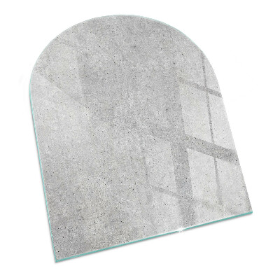 Sticlă sub șemineu semi-oval Textură de beton brut