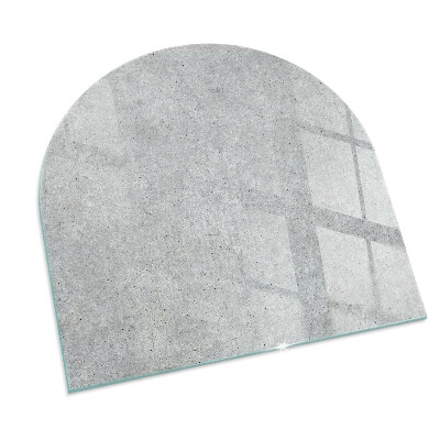 Sticlă sub șemineu semi-oval Textură de beton brut