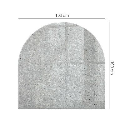 Sticlă sub șemineu semi-oval Textură de beton brut