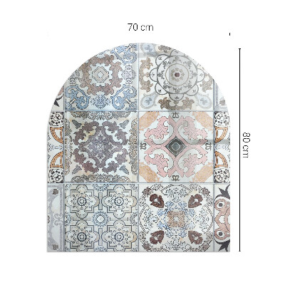 Sticlă sub șemineu semi-oval Modele de mozaic în plăci