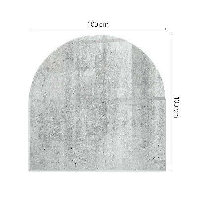 Protecție sub sobă semi-ovală Textură de beton brut