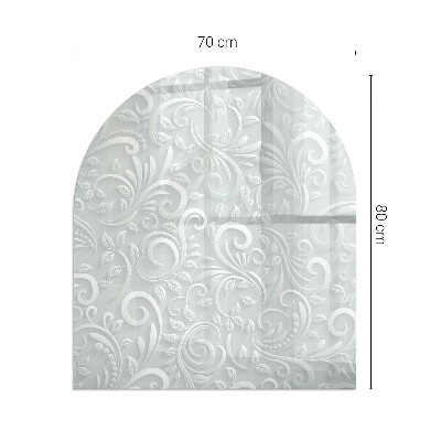Sticlă sub șemineu semi-oval Model elegant de plante